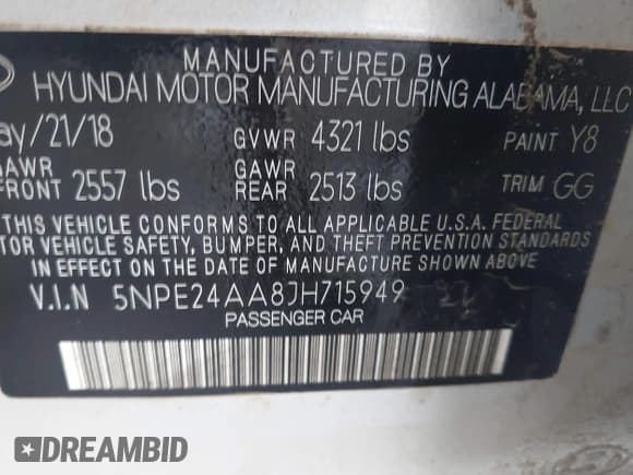 ✅ 2018 Hyundai Sonata Eco • VIN: 5NPE24AA8JH715949 • Лот: 43245170. Опубликован ранее на IAAI с пробегом 124 662 миль. Бесплатный доступ к архиву аукционных продаж из США и подробный отчёт об истории автомобиля на DreamBid. Изображение 9.