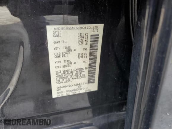 ✅ 2012 Nissan Armada Platinum • VIN: 5N1AA0NE2CN604674 • Lot: 92169435. Wystawiony na Copart z przebiegiem 221 534 mil. Bezpłatny archiwum sprzedaży aukcyjnych z USA i szczegółowy raport historii pojazdu na DreamBid. Zdjęcie 13.