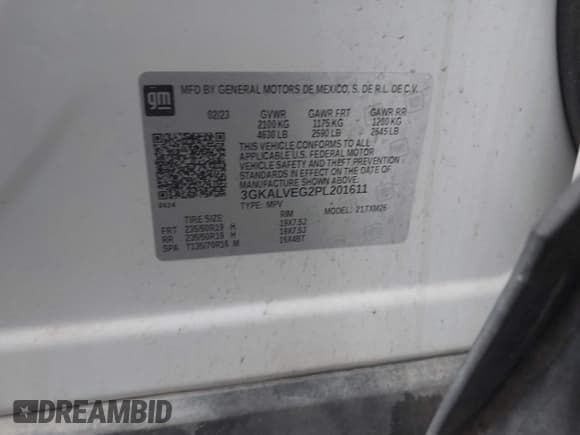 ✅ 2023 GMC Terrain SLT • VIN: 3GKALVEG2PL201611 • Lot: 41939265. Listed on IAAI with 143,253 mi. Free auction sales archive from the USA and detailed vehicle history report at DreamBid. Image 9.