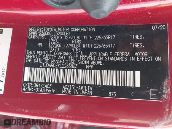 ✅ 2020 Lexus NX 300 • VIN: JTJDARDZXL2235863 • Лот: 42483851. Опубликован ранее на IAAI с пробегом 27 345 миль. Бесплатный доступ к архиву аукционных продаж из США и подробный отчёт об истории автомобиля на DreamBid. Изображение 9.