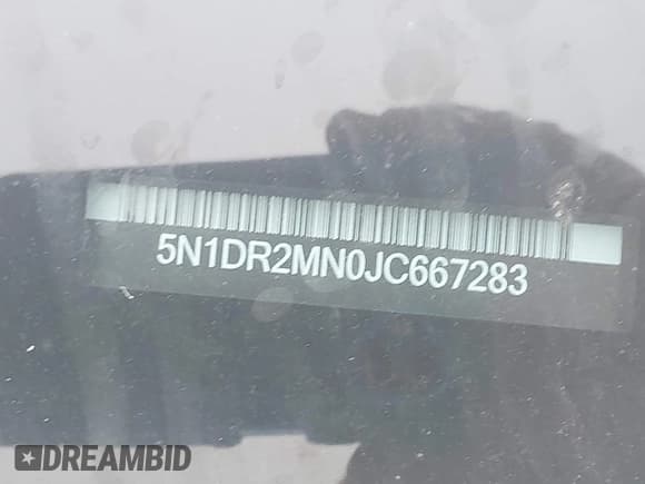 ✅ 2018 Nissan Pathfinder S • VIN: 5N1DR2MN0JC667283 • Lot: 43871847. Listed on IAAI with 117,032 mi. Free auction sales archive from the USA and detailed vehicle history report at DreamBid. Image 9.