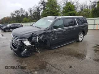 2023 Chevrolet Suburban Premier with VIN 1GNSKFKD1PR184075, listed as a Copart auction lot 81792555 with 74,078 mi miles and Salvage title. Bid and sale history available at DreamBid. Image 1.