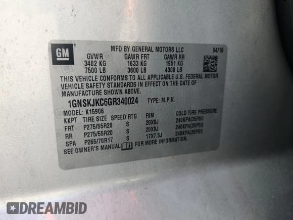 ✅ 2016 Chevrolet Suburban LTZ • VIN: 1GNSKJKC6GR340024 • Lot: 81141645. Wystawiony na Copart z przebiegiem 139 476 mil. Bezpłatny archiwum sprzedaży aukcyjnych z USA i szczegółowy raport historii pojazdu na DreamBid. Zdjęcie 13.