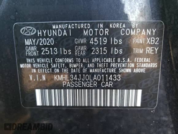 ✅ 2020 Hyundai Sonata Ultimate • VIN: KMHL34JJ0LA011433 • Лот: 76461464. Размещён на Copart с пробегом 27 479 миль миль. Получите бесплатный доступ к архиву аукционных продаж из США и посмотрите подробный отчёт об истории автомобиля на DreamBid. Изображение 12.