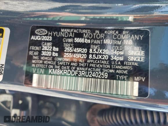 2024 Hyundai Ioniq 5 Limited z VIN KM8KRDDF3RU240259, wystawiony jako Copart lot #55233294 z przebiegiem 4 467 mil mil oraz Szkoda całkowita • Salvage title. Historia ofert i sprzedaży dostępna na DreamBid. Obrazek 14.