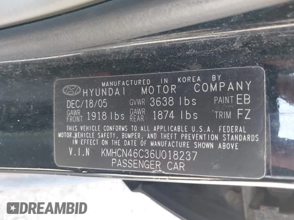 ✅ 2006 Hyundai Accent GLS • VIN: KMHCN46C36U018237 • Лот: 41916524. Опубликован ранее на IAAI с пробегом 92 427 миль. Бесплатный доступ к архиву аукционных продаж из США и подробный отчёт об истории автомобиля на DreamBid. Изображение 9.