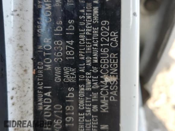 ✅ 2011 Hyundai Accent GLS • VIN: KMHCN4AC6BU612029 • Лот: 78384284. Опубликован ранее на Copart с пробегом 182 902 миль. Бесплатный доступ к архиву аукционных продаж из США и подробный отчёт об истории автомобиля на DreamBid. Изображение 13.