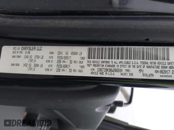 ✅ 2008 Dodge Nitro SXT • VIN: 1D8GT28K98W286934 • Lot: 43856490. Listed on IAAI with 92,729 mi. Free auction sales archive from the USA and detailed vehicle history report at DreamBid. Image 9.