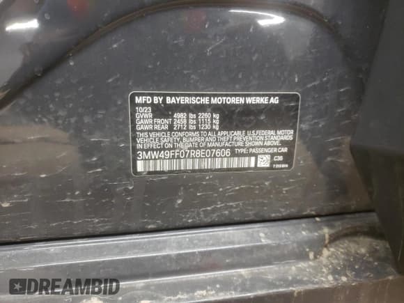 ✅ 2024 BMW 3 Series M340i xDrive • VIN: 3MW49FF07R8E07606 • Lot: 43649495. Wystawiony na Copart z przebiegiem Nie podano. Bezpłatny archiwum sprzedaży aukcyjnych z USA i szczegółowy raport historii pojazdu na DreamBid. Zdjęcie 12.