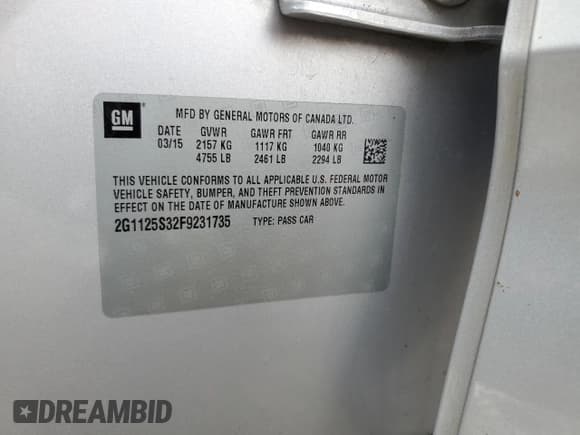 ✅ 2015 Chevrolet Impala LT • VIN: 2G1125S32F9231735 • Lot: 79285064. Wystawiony na Copart z przebiegiem 244 104 mil. Bezpłatny archiwum sprzedaży aukcyjnych z USA i szczegółowy raport historii pojazdu na DreamBid. Zdjęcie 12.