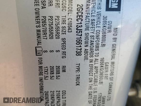 ✅ 2007 Chevrolet Silverado 1500 LTZ • VIN: 2GCEC13J571661738 • Lot: 77044513. Listed on Copart with 258,228 mi. Free auction sales archive from the USA and detailed vehicle history report at DreamBid. Image 13.