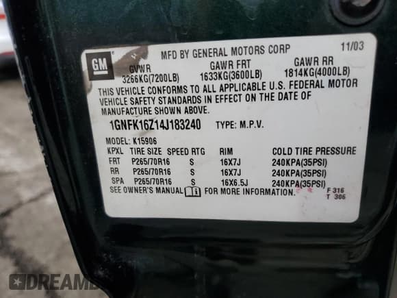 ✅ 2004 Chevrolet Suburban LS • VIN: 1GNFK16Z14J183240 • Лот: 43418705. Опубликован ранее на Copart с пробегом 199 963 миль. Бесплатный доступ к архиву аукционных продаж из США и подробный отчёт об истории автомобиля на DreamBid. Изображение 14.