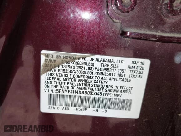 ✅ 2011 Honda Pilot EX • VIN: 5FNYF4H4XBB005548 • Lot: 43466630. Wystawiony na IAAI z przebiegiem 228 831 mil. Bezpłatny archiwum sprzedaży aukcyjnych z USA i szczegółowy raport historii pojazdu na DreamBid. Zdjęcie 8.
