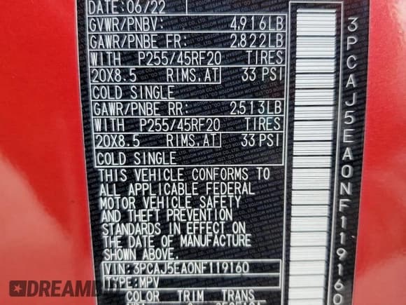 ✅ 2022 Infiniti QX50 Sensory • VIN: 3PCAJ5EA0NF119160 • Лот: 86829735. Опубликован ранее на Copart с пробегом 27 804 миль. Бесплатный доступ к архиву аукционных продаж из США и подробный отчёт об истории автомобиля на DreamBid. Изображение 13.