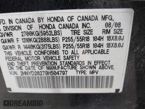 ✅ 2009 Acura MDX • VIN: 2HNYD28279H504797 • Lot: 42455345. Listed on IAAI with 130,397 mi. Free auction sales archive from the USA and detailed vehicle history report at DreamBid. Image 9.
