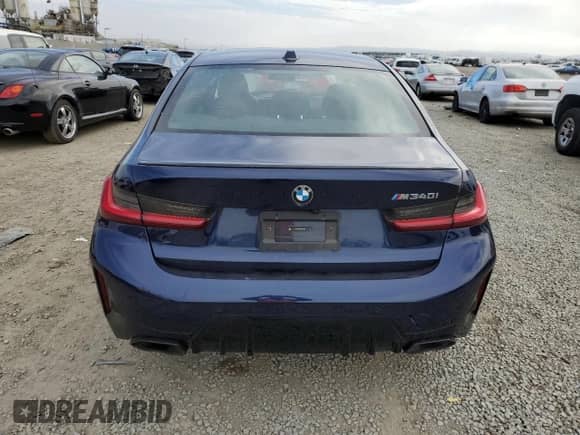 2024 BMW 3 Series M340i with VIN 3MW49FS08R8D87680, listed as a Copart auction lot 48081595 with 6,001 mi miles and Salvage title. Bid and sale history available at DreamBid. Image 6.