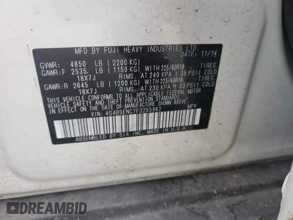 ✅ 2015 Subaru Outback Limited • VIN: 4S4BSENC7F3255962 • Lot: 91245955. Wystawiony na Copart z przebiegiem 36 798 mil. Bezpłatny archiwum sprzedaży aukcyjnych z USA i szczegółowy raport historii pojazdu na DreamBid. Zdjęcie 13.