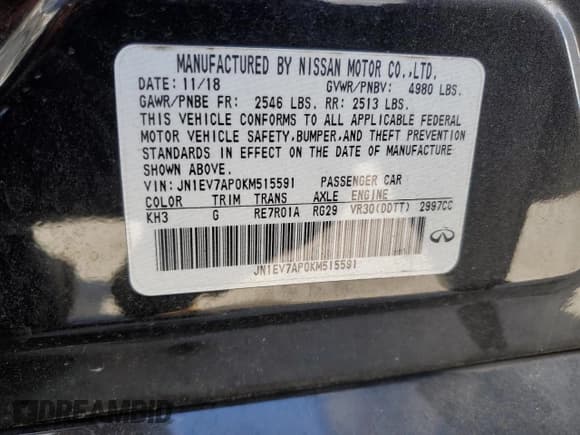 ✅ 2019 Infiniti Q50 Luxe • VIN: JN1EV7AP0KM515591 • Лот: 90860245. Опубликован ранее на Copart с пробегом 93 713 миль. Бесплатный доступ к архиву аукционных продаж из США и подробный отчёт об истории автомобиля на DreamBid. Изображение 12.