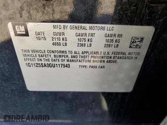 ✅ 2016 Chevrolet Impala LS • VIN: 1G11Z5SA0GU117943 • Лот: 73794234. Опубликован ранее на Copart с пробегом 132 384 миль. Бесплатный доступ к архиву аукционных продаж из США и подробный отчёт об истории автомобиля на DreamBid. Изображение 12.