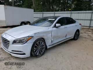 2016 Hyundai Genesis 3.8L z VIN KMHGN4JE0GU107517, wystawiony jako Copart lot #72142564 z przebiegiem 115 744 mil mil oraz Szkoda całkowita • Salvage title. Historia ofert i sprzedaży dostępna na DreamBid. Obrazek 1.