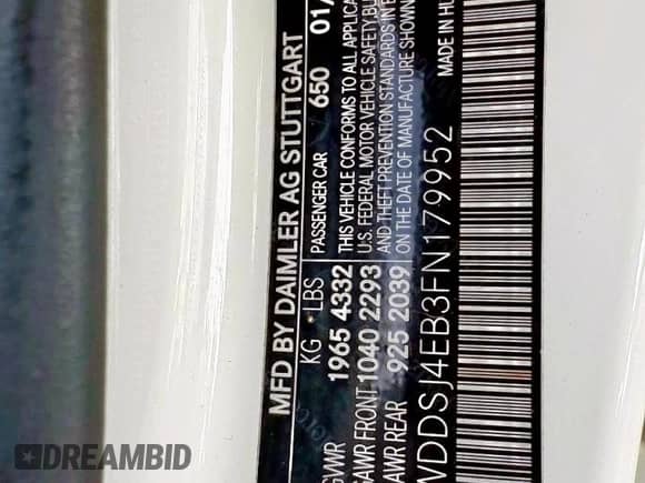 2015 Mercedes-Benz CLA 250 с VIN WDDSJ4EB3FN179952, выставлен на аукционе Copart как лот 90953515 с пробегом 160 681 миль миль и Чистый • Clean title. История ставок и продаж доступна на DreamBid. Изображение 10.