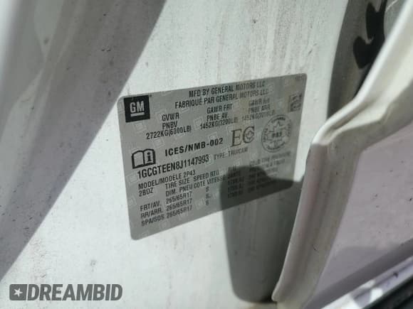 ✅ 2018 Chevrolet Colorado 4WD ZR2 • VIN: 1GCGTEEN8J1147993 • Lot: 89459035. Listed on Copart with 127,549 mi. Free auction sales archive from the USA and detailed vehicle history report at DreamBid. Image 12.