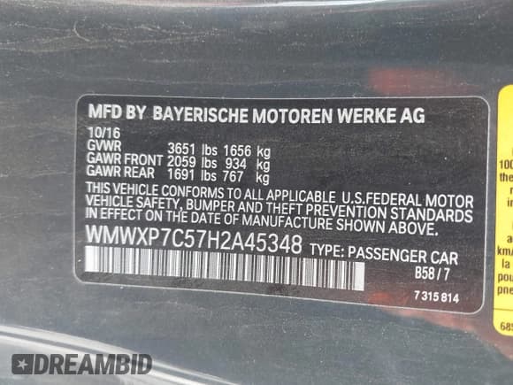✅ 2017 MINI Hardtop Cooper S • VIN: WMWXP7C57H2A45348 • Lot: 42261812. Wystawiony na IAAI z przebiegiem 117 165 mil. Bezpłatny archiwum sprzedaży aukcyjnych z USA i szczegółowy raport historii pojazdu na DreamBid. Zdjęcie 9.