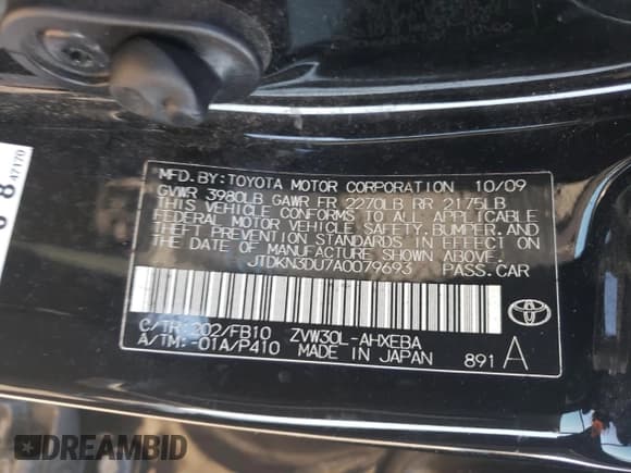 ✅ 2010 Toyota Prius III • VIN: JTDKN3DU7A0079693 • Лот: 84049295. Опубликован ранее на Copart с пробегом 172 482 миль. Бесплатный доступ к архиву аукционных продаж из США и подробный отчёт об истории автомобиля на DreamBid. Изображение 12.