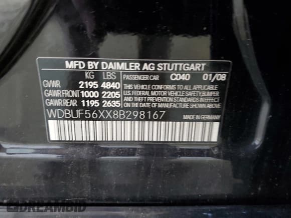 ✅ 2008 Mercedes-Benz E 350 Luxury • VIN: WDBUF56XX8B298167 • Lot: 71885965. Wystawiony na Copart z przebiegiem 165 061 mil. Bezpłatny archiwum sprzedaży aukcyjnych z USA i szczegółowy raport historii pojazdu na DreamBid. Zdjęcie 12.