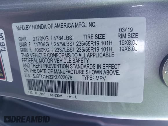 ✅ 2019 Acura RDX • VIN: 5J8TC1H32KL023078 • Лот: 41634326. Опубликован ранее на IAAI с пробегом 47 437 миль. Бесплатный доступ к архиву аукционных продаж из США и подробный отчёт об истории автомобиля на DreamBid. Изображение 9.