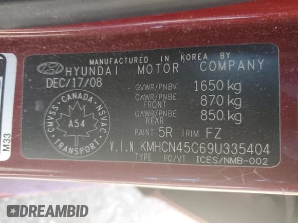 ✅ 2009 Hyundai Accent L • VIN: KMHCN45C69U335404 • Лот: 55218435. Опубликован ранее на Copart с пробегом 242 928 миль. Бесплатный доступ к архиву аукционных продаж из США и подробный отчёт об истории автомобиля на DreamBid. Изображение 12.