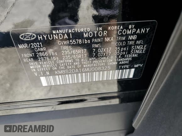 ✅ 2021 Hyundai Santa Fe Blue • VIN: KM8S2DA16MU008325 • Lot: 77425294. Wystawiony na Copart z przebiegiem 15 266 mil. Bezpłatny archiwum sprzedaży aukcyjnych z USA i szczegółowy raport historii pojazdu na DreamBid. Zdjęcie 15.