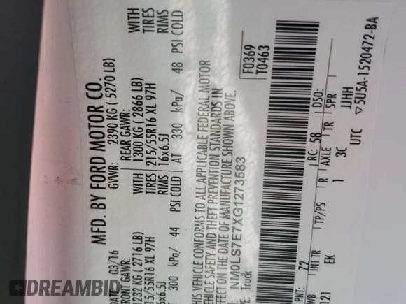 ✅ 2016 Ford Transit Connect XL • VIN: NM0LS7E7XG1273583 • Lot: 71779255. Wystawiony na Copart z przebiegiem 177 350 mil. Bezpłatny archiwum sprzedaży aukcyjnych z USA i szczegółowy raport historii pojazdu na DreamBid. Zdjęcie 13.