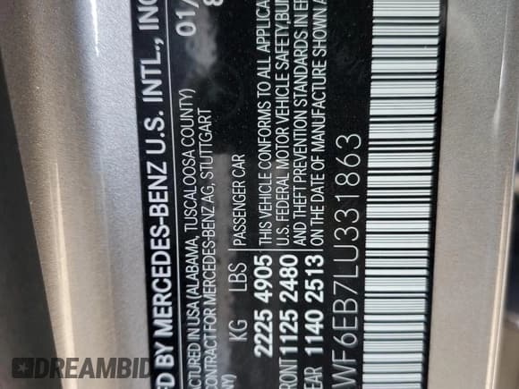 ✅ 2020 Mercedes-Benz C 43 AMG • VIN: 55SWF6EB7LU331863 • Lot: 59970045. Wystawiony na Copart z przebiegiem 50 020 mil. Bezpłatny archiwum sprzedaży aukcyjnych z USA i szczegółowy raport historii pojazdu na DreamBid. Zdjęcie 13.