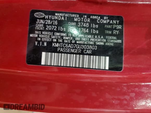 ✅ 2016 Hyundai Veloster • VIN: KMHTC6AD7GU303803 • Lot: 41483215. Wystawiony na Copart z przebiegiem 75 010 mil. Bezpłatny archiwum sprzedaży aukcyjnych z USA i szczegółowy raport historii pojazdu na DreamBid. Zdjęcie 12.