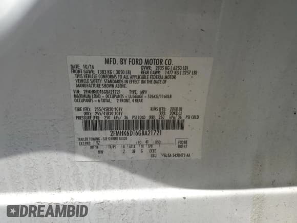 ✅ 2016 Ford Flex Limited • VIN: 2FMHK6DT6GBA21721 • Lot: 61878715. Wystawiony na Copart z przebiegiem Nie podano. Bezpłatny archiwum sprzedaży aukcyjnych z USA i szczegółowy raport historii pojazdu na DreamBid. Zdjęcie 13.