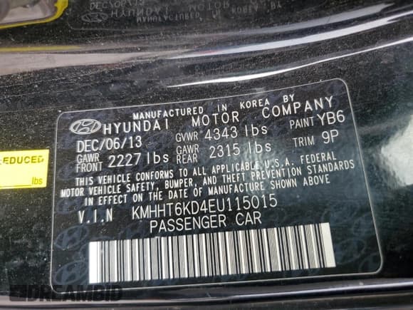 ✅ 2014 Hyundai Genesis Coupe Premium • VIN: KMHHT6KD4EU115015 • Lot: 54055895. Wystawiony na Copart z przebiegiem 199 541 mil. Bezpłatny archiwum sprzedaży aukcyjnych z USA i szczegółowy raport historii pojazdu na DreamBid. Zdjęcie 12.