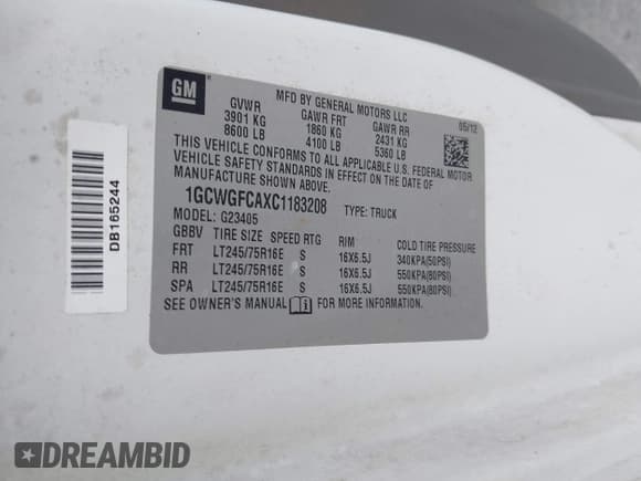 ✅ 2012 Chevrolet Express Cargo • VIN: 1GCWGFCAXC1183208 • Lot: 42873897. Wystawiony na IAAI z przebiegiem 204 582 mil. Bezpłatny archiwum sprzedaży aukcyjnych z USA i szczegółowy raport historii pojazdu na DreamBid. Zdjęcie 9.