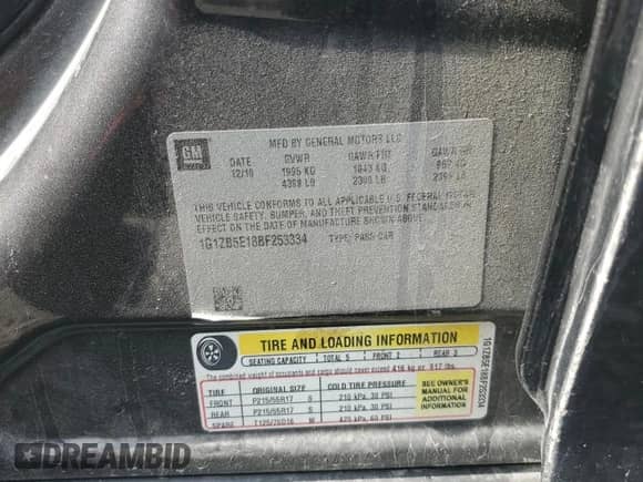 2011 Chevrolet Malibu 1LS z VIN 1G1ZB5E18BF253334, wystawiony jako Copart lot #67408884 z przebiegiem 119 824 mil mil oraz Czysty tytuł • Clean title. Historia ofert i sprzedaży dostępna na DreamBid. Obrazek 12.