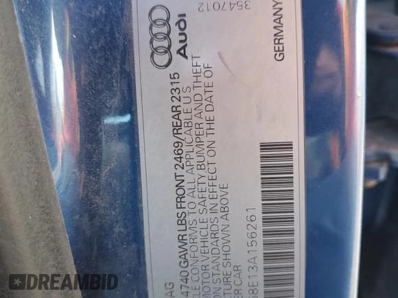 ✅ 2003 Audi A4 1.8T • VIN: WAULC68E13A156261 • Lot: 74357434. Wystawiony na Copart z przebiegiem 135 386 mil. Bezpłatny archiwum sprzedaży aukcyjnych z USA i szczegółowy raport historii pojazdu na DreamBid. Zdjęcie 13.