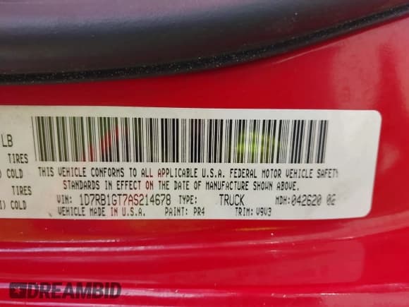 ✅ 2010 Dodge 1500 SLT • VIN: 1D7RB1GT7AS214678 • Lot: 41635619. Wystawiony na IAAI z przebiegiem 139 676 mil. Bezpłatny archiwum sprzedaży aukcyjnych z USA i szczegółowy raport historii pojazdu na DreamBid. Zdjęcie 9.