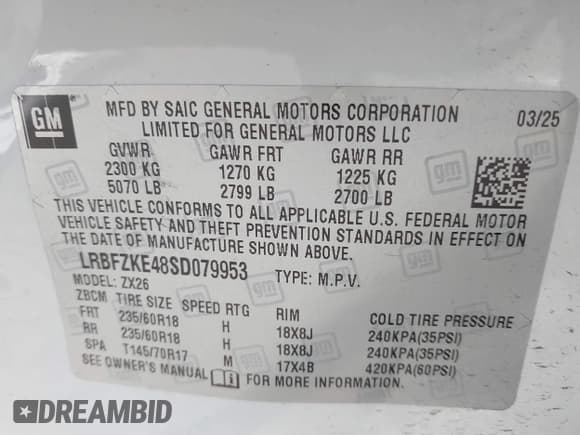 ✅ 2025 Buick Envision Preferred • VIN: LRBFZKE48SD079953 • Lot: 43431696. Wystawiony na IAAI z przebiegiem 6 276 mil. Bezpłatny archiwum sprzedaży aukcyjnych z USA i szczegółowy raport historii pojazdu na DreamBid. Zdjęcie 9.