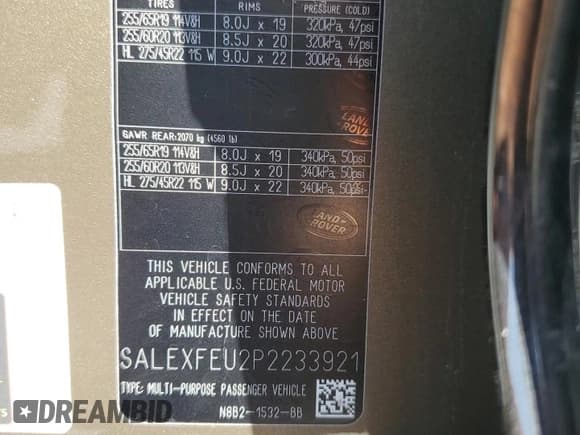 ✅ 2023 Land Rover Defender X • VIN: SALEXFEU2P2233921 • Lot: 68240265. Wystawiony na Copart z przebiegiem 24 765 mil. Bezpłatny archiwum sprzedaży aukcyjnych z USA i szczegółowy raport historii pojazdu na DreamBid. Zdjęcie 14.