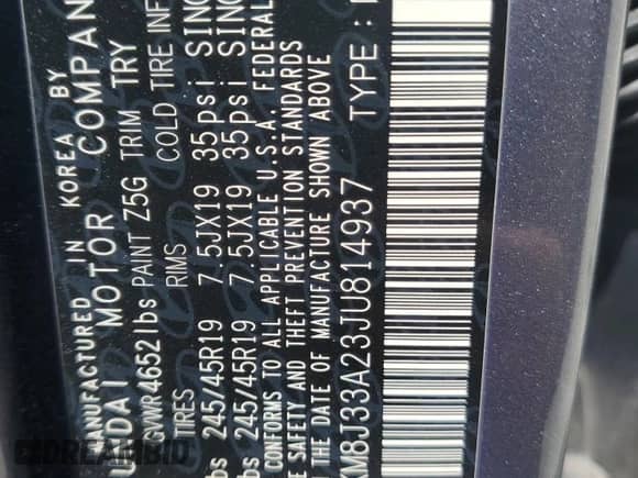 2018 Hyundai Tucson Limited z VIN KM8J33A23JU814937, wystawiony jako Copart lot #82202515 z przebiegiem 97 220 mil mil oraz Szkoda całkowita • Salvage title. Historia ofert i sprzedaży dostępna na DreamBid. Obrazek 13.