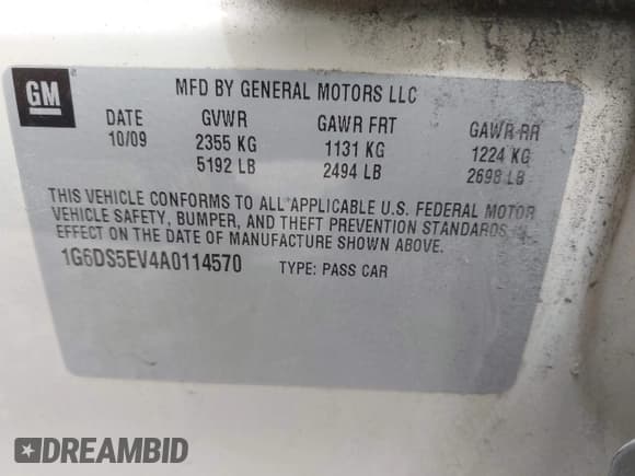 ✅ 2010 Cadillac CTS Premium • VIN: 1G6DS5EV4A0114570 • Lot: 42311269. Listed on IAAI with 119,374 mi. Free auction sales archive from the USA and detailed vehicle history report at DreamBid. Image 9.