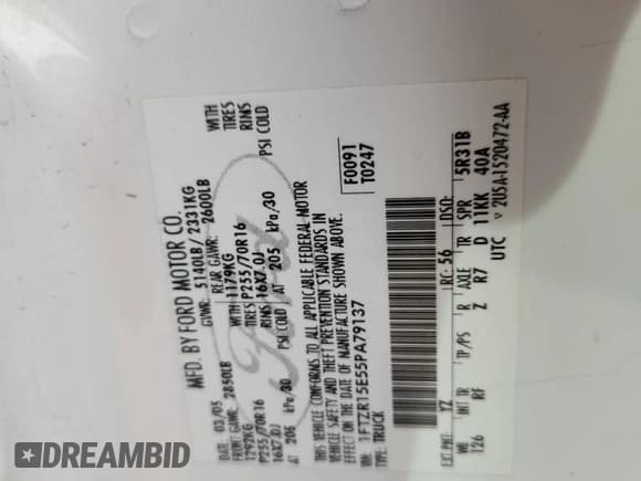 ✅ 2005 Ford Ranger XL • VIN: 1FTZR15E55PA79137 • Лот: 80015505. Опубликован ранее на Copart с пробегом 221 589 миль. Бесплатный доступ к архиву аукционных продаж из США и подробный отчёт об истории автомобиля на DreamBid. Изображение 12.