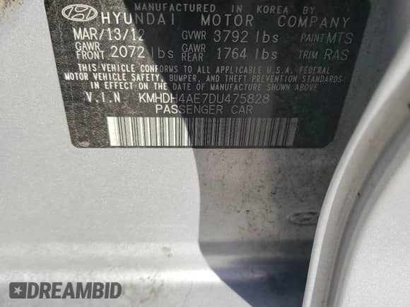2013 Hyundai Elantra GLS с VIN KMHDH4AE7DU475828, выставлен на аукционе Copart как лот 86514675 с пробегом 135 535 миль миль и Чистый • Clean title. История ставок и продаж доступна на DreamBid. Изображение 12.