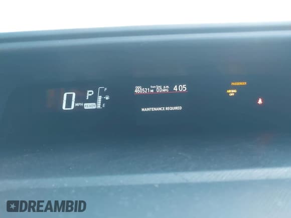 ✅ 2016 Toyota Prius One • VIN: JTDKDTB3XG1137358 • Lot: 43845410. Listed on IAAI with 460,521 mi. Free auction sales archive from the USA and detailed vehicle history report at DreamBid. Image 7.