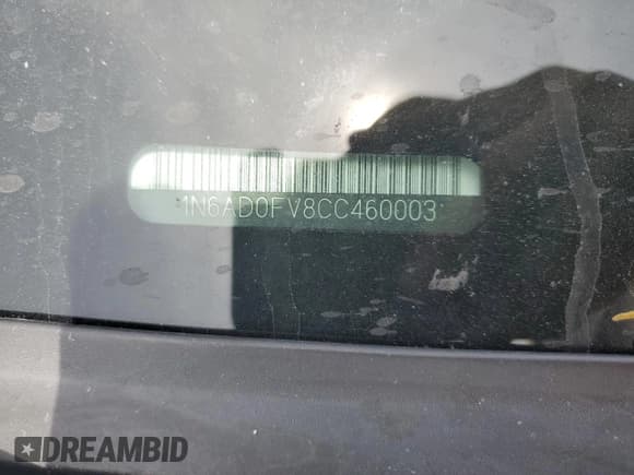 ✅ 2012 Nissan Frontier SV • VIN: 1N6AD0FV8CC460003 • Lot: 60189845. Listed on Copart with 224,542 mi. Free auction sales archive from the USA and detailed vehicle history report at DreamBid. Image 12.