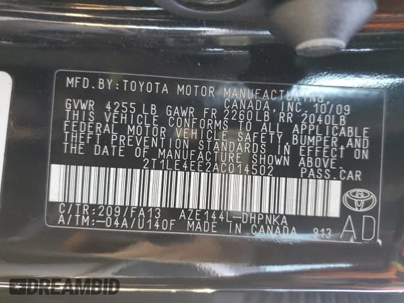 ✅ 2010 Toyota Matrix S • VIN: 2T1LE4EE2AC014502 • Лот: 85422905. Опубликован ранее на Copart с пробегом 157 388 миль. Бесплатный доступ к архиву аукционных продаж из США и подробный отчёт об истории автомобиля на DreamBid. Изображение 12.